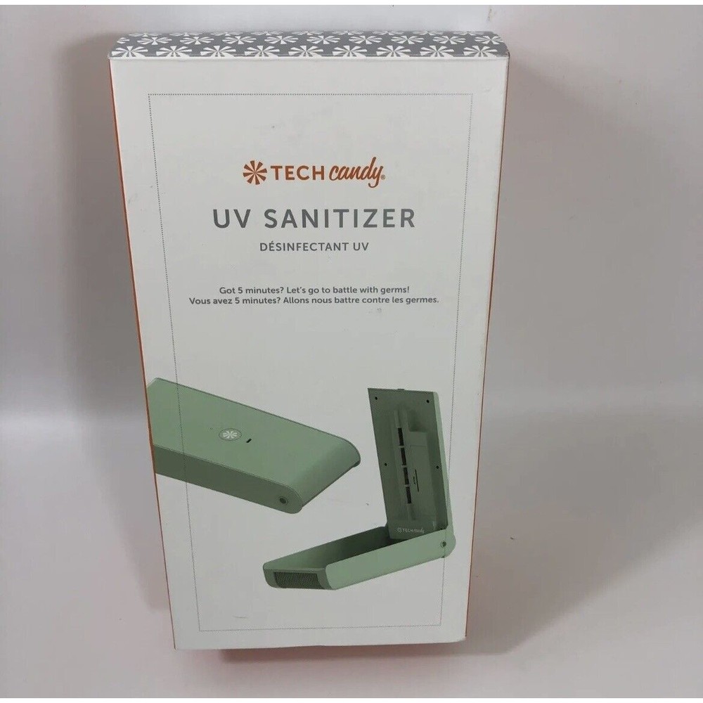 Tech Candy UV Light Phone Sanitizer Box, Mint Green, For Smartphones NIB